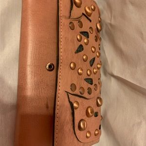 Patricia Nash blush studded trifold wallet